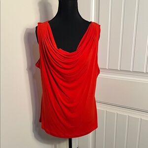 Calvin Klein Vibrant Red Draped Blouse